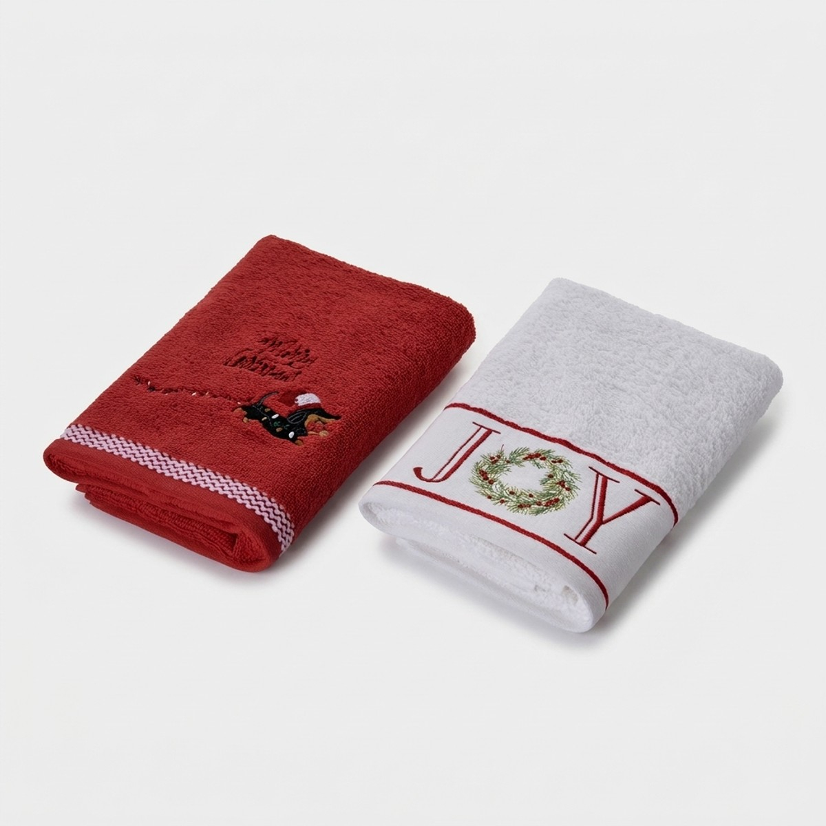Set de serviettes invité de Noël en coton 2 pièces Joydog xmas