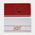 Set asciugamani ospite natalizi in cotone 2 pezzi Joydog xmas