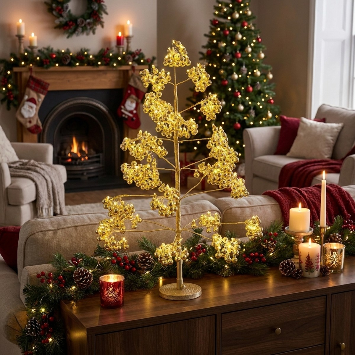 Albero di Natale luminoso in metallo con 480 microled Glint