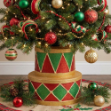 Pied pour sapin de Noël forme tambour en métal Drum