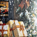 Handgemaltes Leinwandbild 60x60 cm Silent night