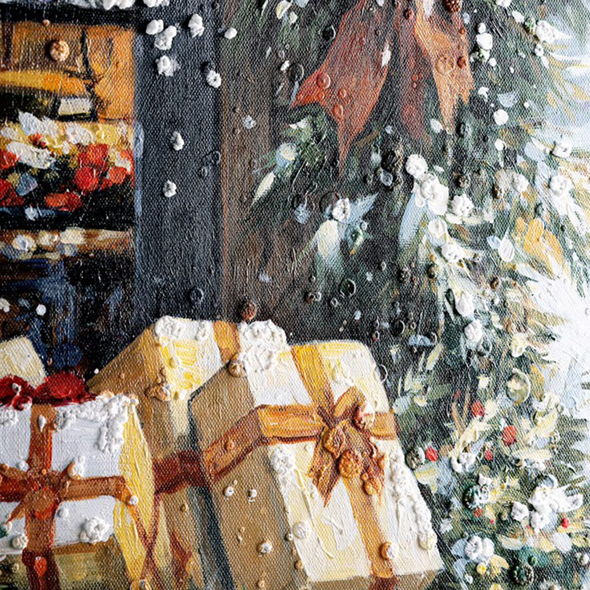 Cuadro pintado a mano sobre lienzo 60x60 cm Silent night