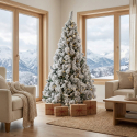 Albero di Natale artificiale innevato 180 cm 574 rami Cermis