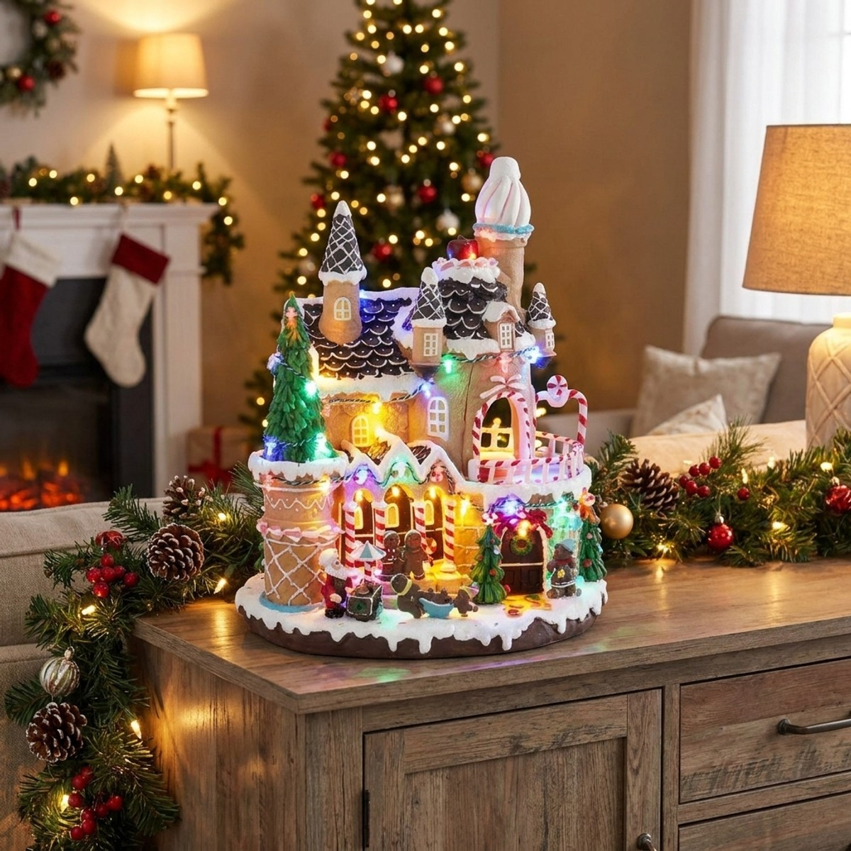 Lebkuchen Weihnachtsdorf mit LED Beleuchtung Cadwell