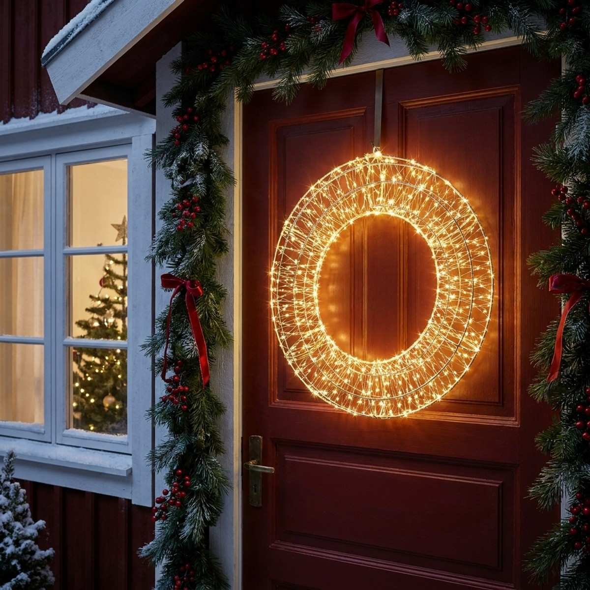 Leuchtender Weihnachtskranz Kreis 840 Microled Glitz
