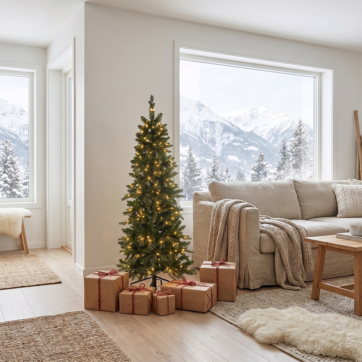 Árbol de Navidad estrecho 150 cm 821 ramas Tatlow