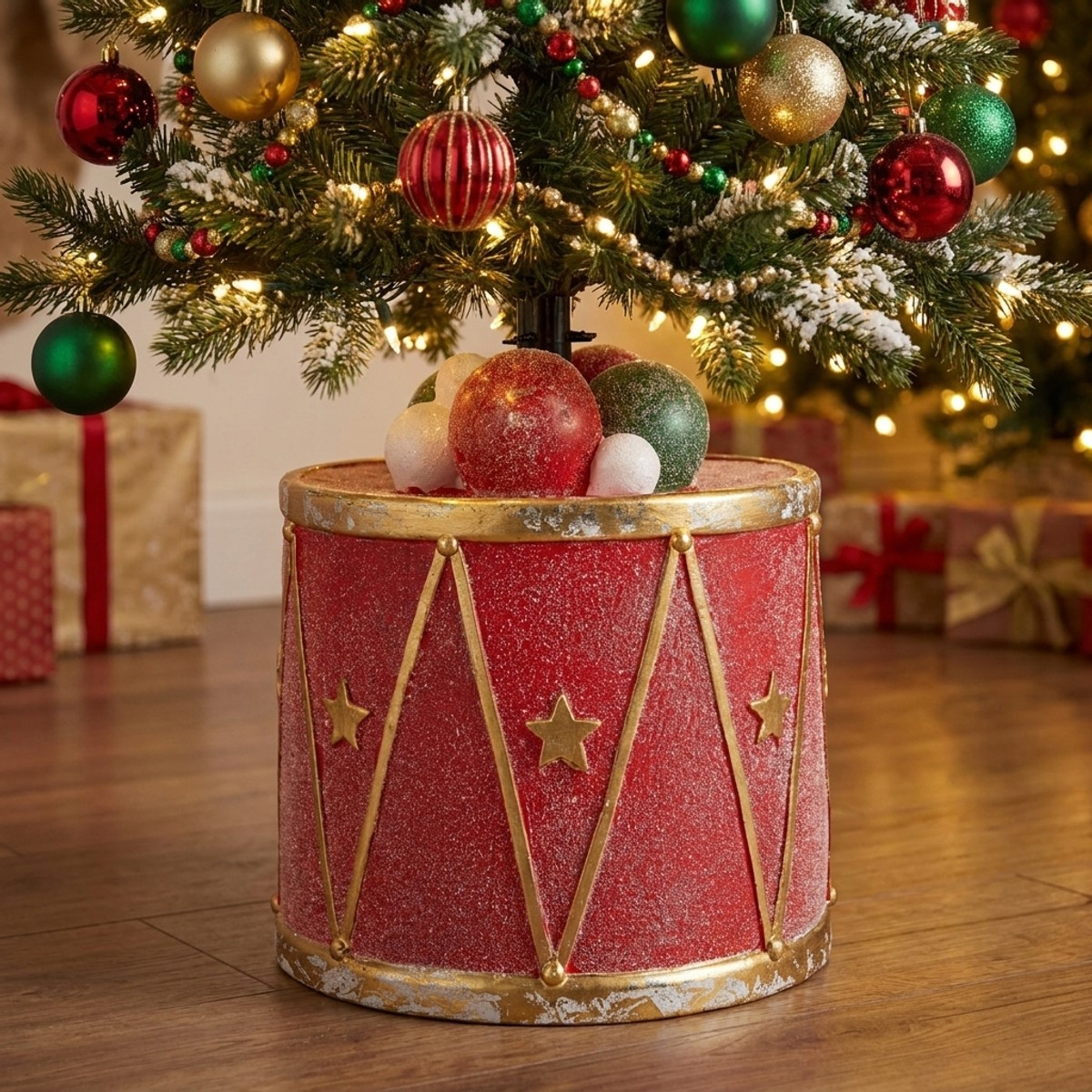 Pied pour sapin de Noël en tambour en plâtre Annold