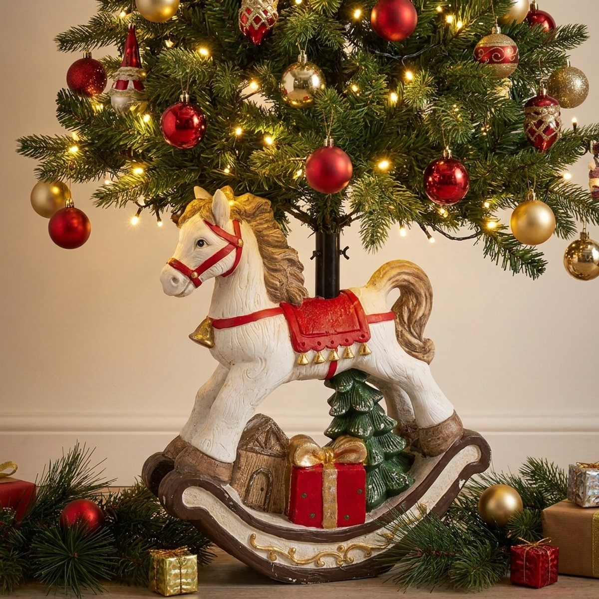 Base para árbol de Navidad caballito balancín Chaim