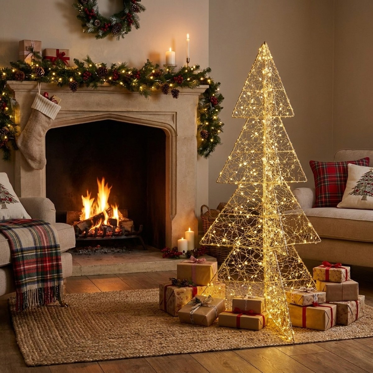 Arbre lumineux de Noël avec 600 microleds intérieur et extérieur Hoover