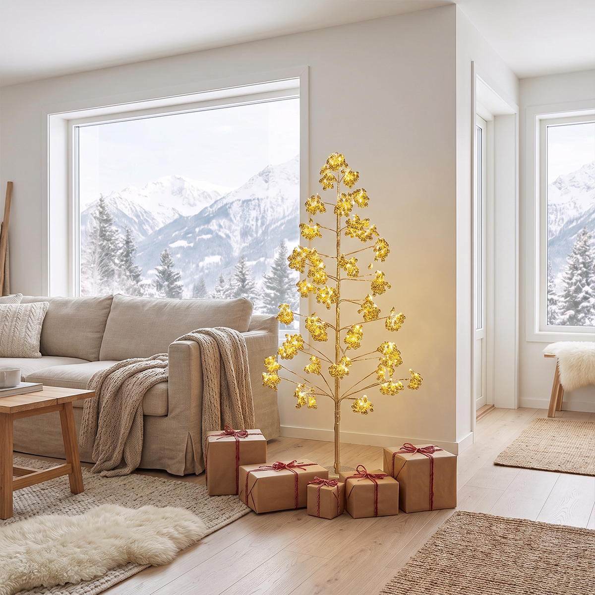 Leuchtender Weihnachtsbaum aus Metall 800 Micro-LED Glint
