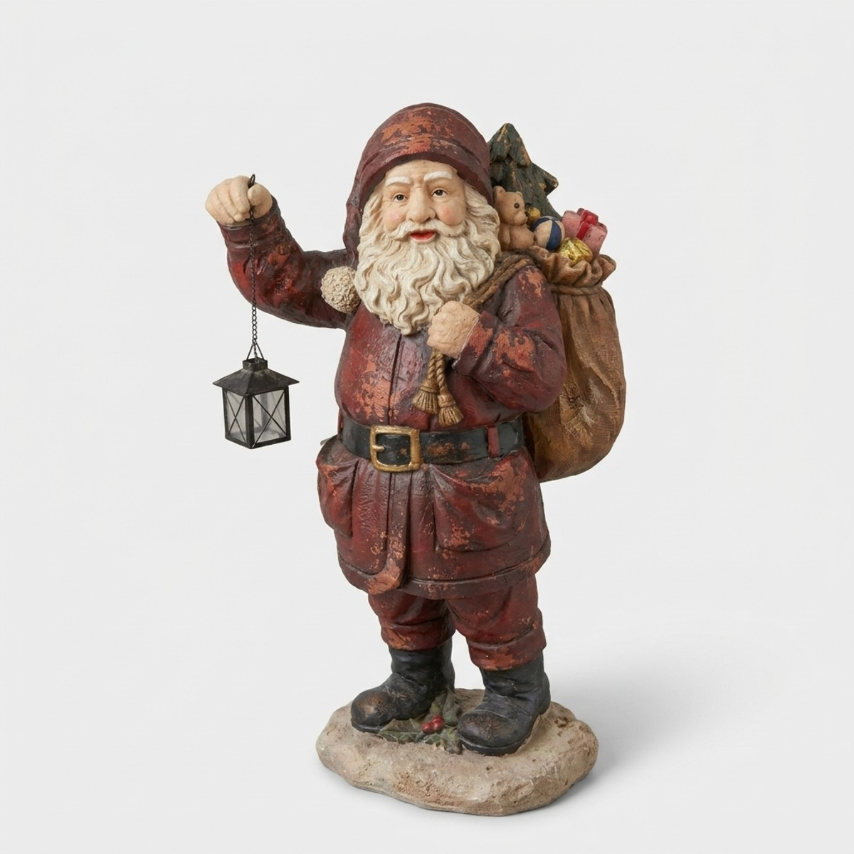 Statua natalizia Babbo Natale con lanterna da terra Devin