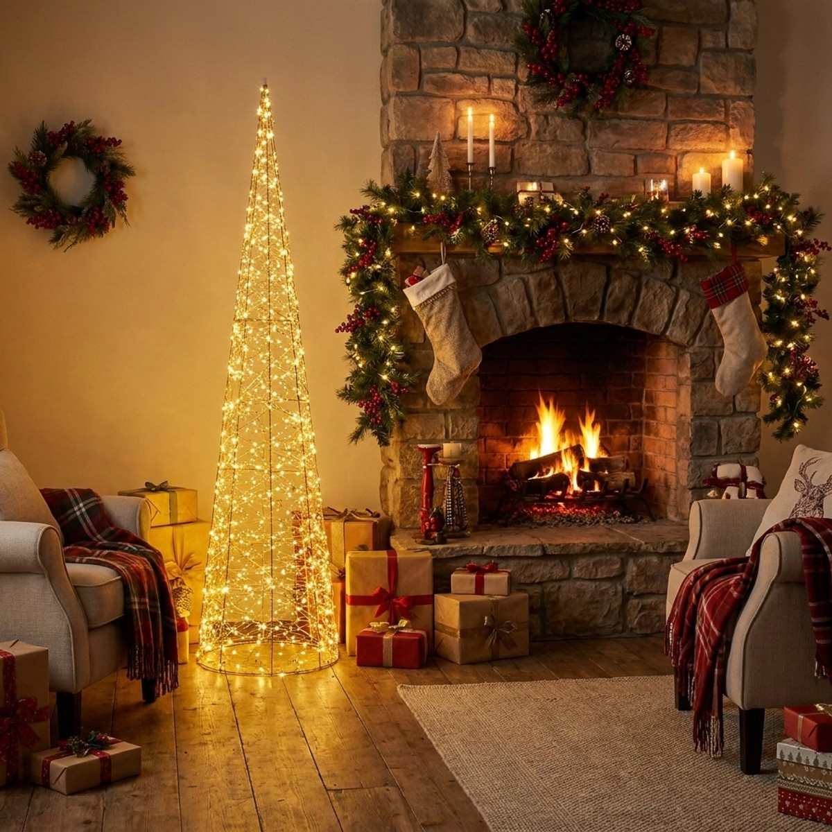 Lámpara decorativa cónica con 720 microled de interior Laila