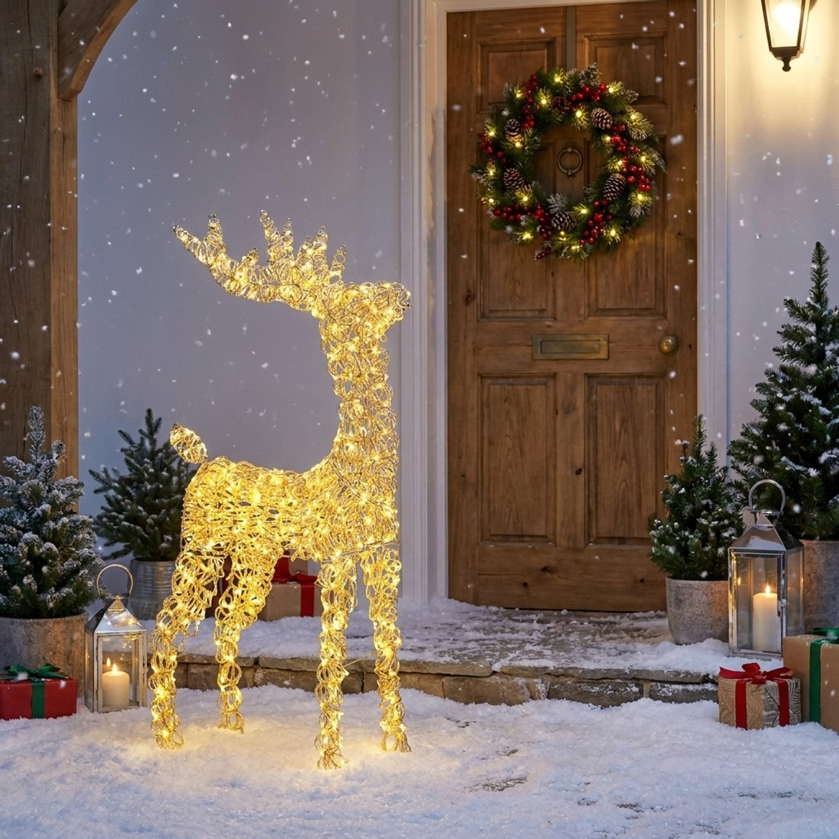 Dekorative Rentier Leuchtfigur 600 Micro-LED Zoe