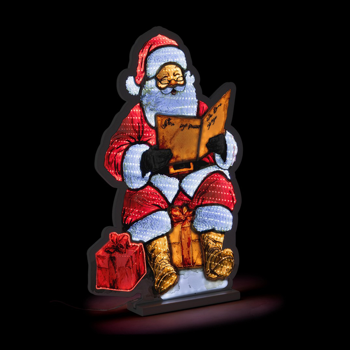 Décoration Lumineuse Santa 440 LED Multicolore H60 cm Polyéthylène avec Base MDF