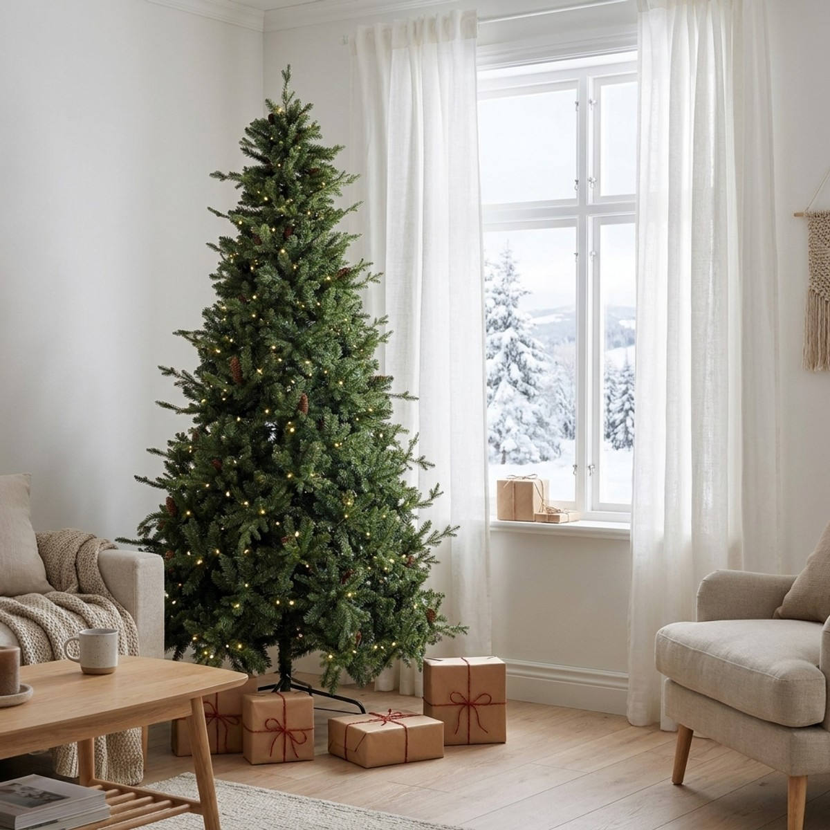 Albero di Natale artificiale 240 cm 2648 rami Fernow