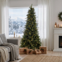Sapin de Noël artificiel touffu 210 cm avec pommes de pin Tallac