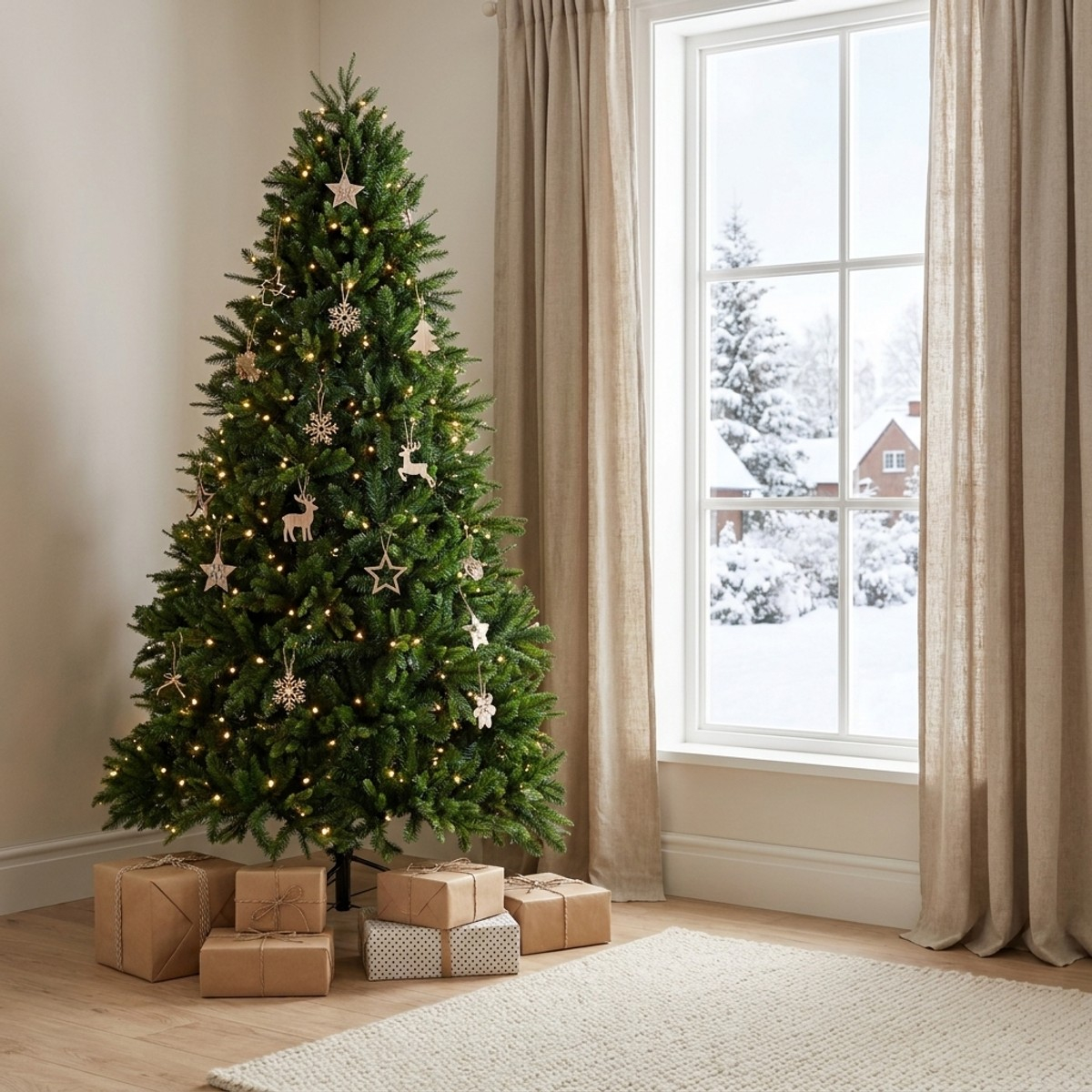 Árbol de Navidad artificial 210 cm 2321 ramas apertura paraguas Falcade