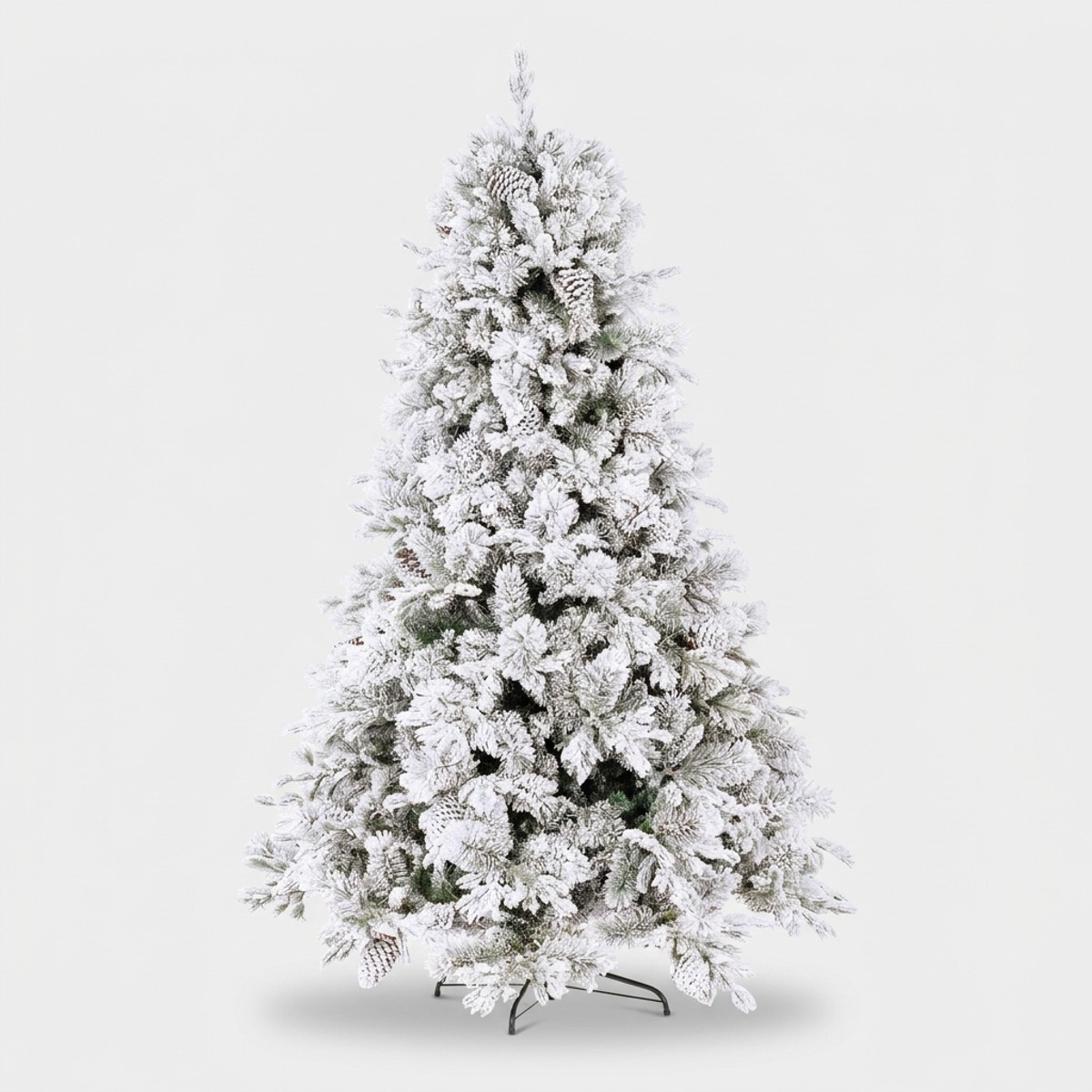 Árbol de Navidad nevado 210 cm con piñas Arves