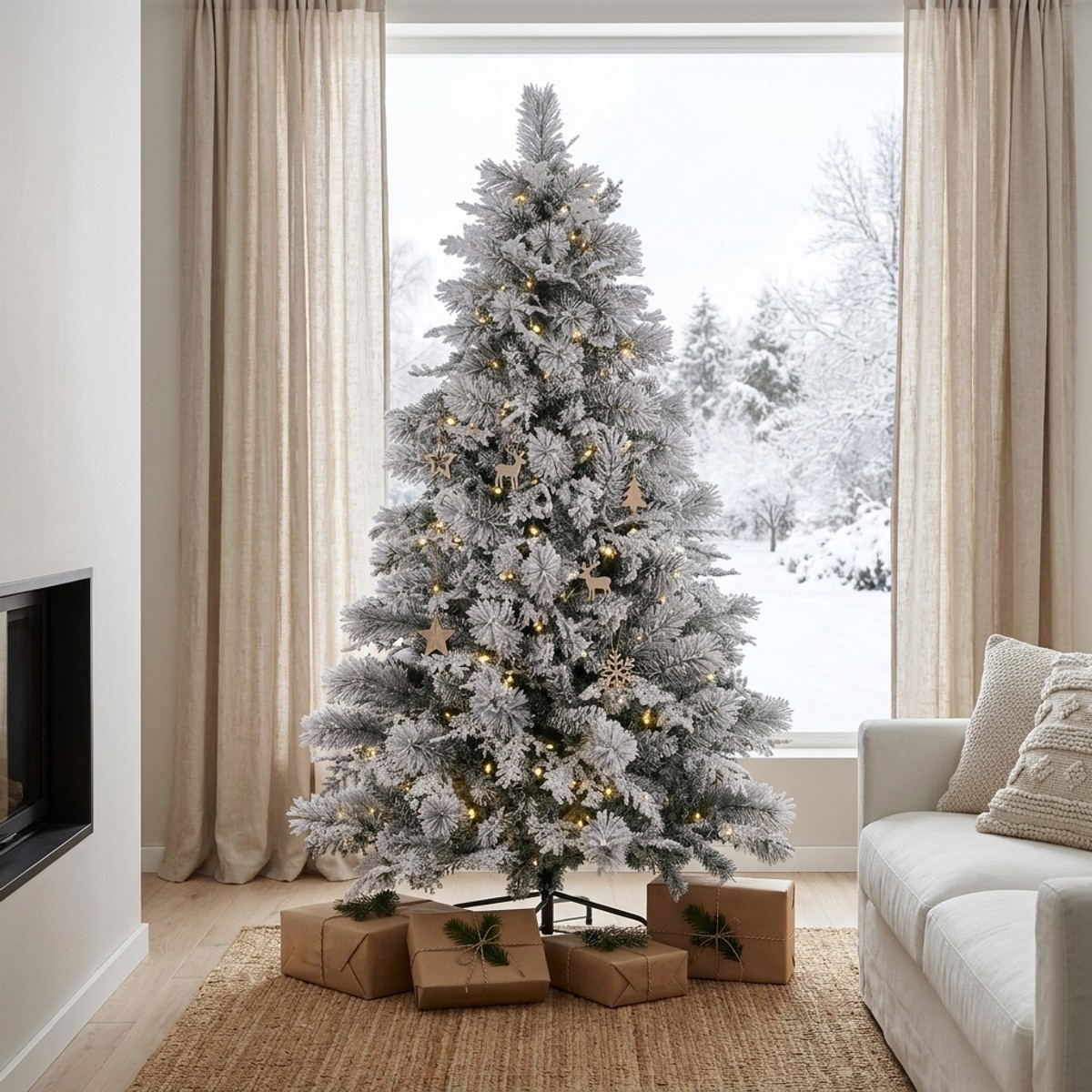 Albero di Natale artificiale innevato 180 cm Salisburgo