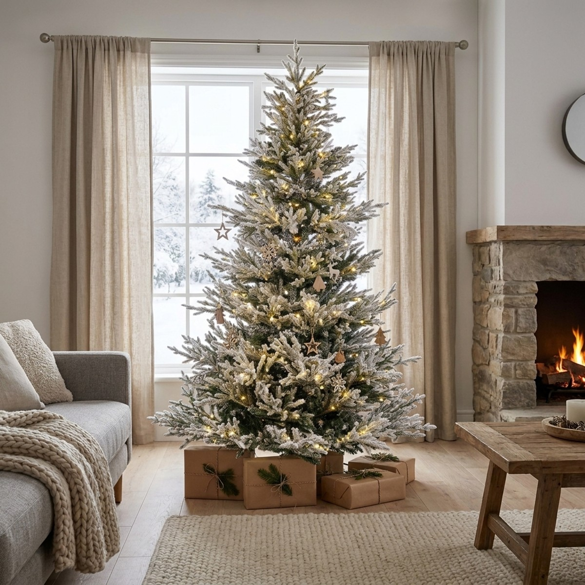 Albero di Natale innevato 240 cm 5755 rami Denali
