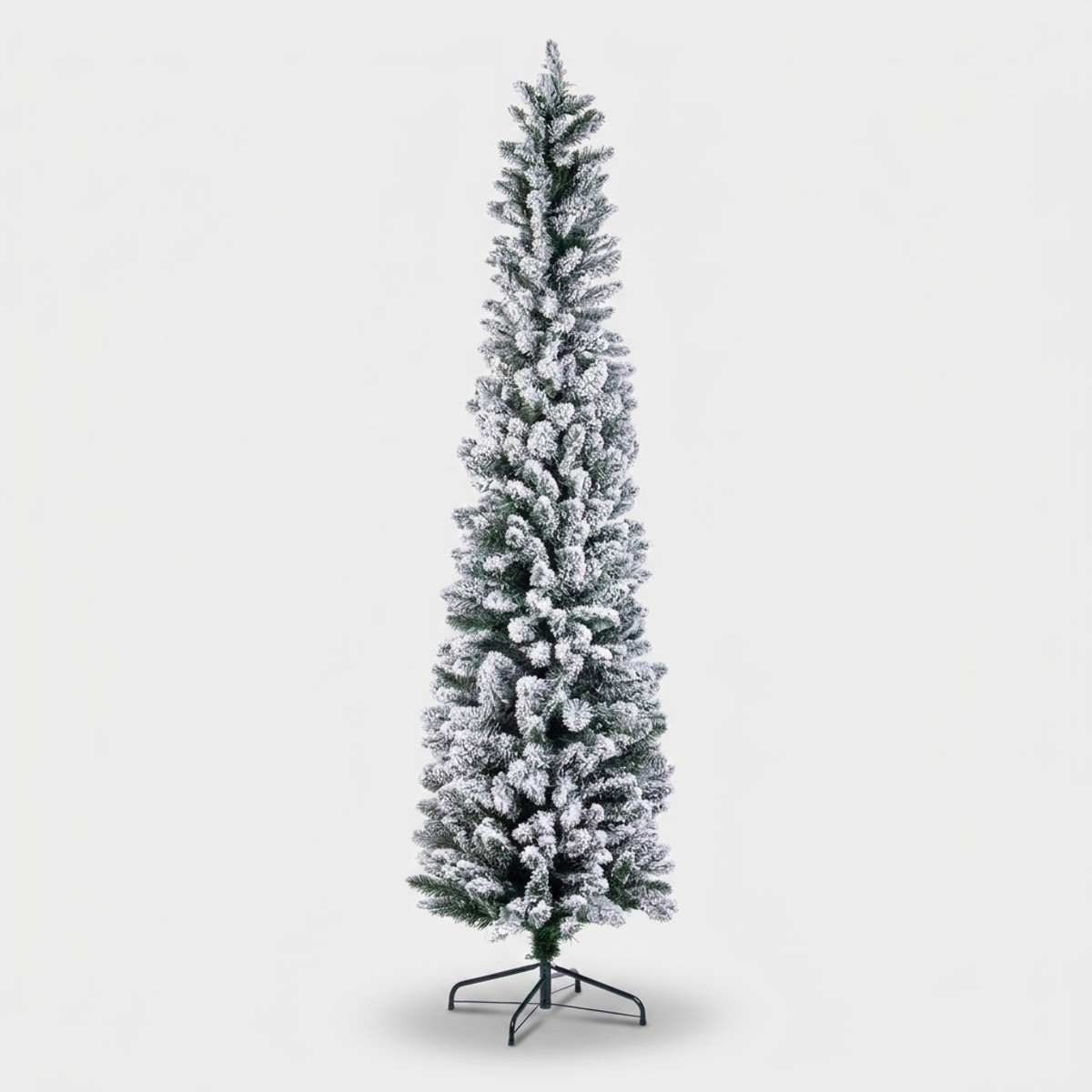 Árbol de Navidad slim nevado 240 cm 592 ramas Sillian
