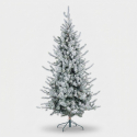 Sapin de Noël slim enneigé 210 cm 918 branches Serrone Slim