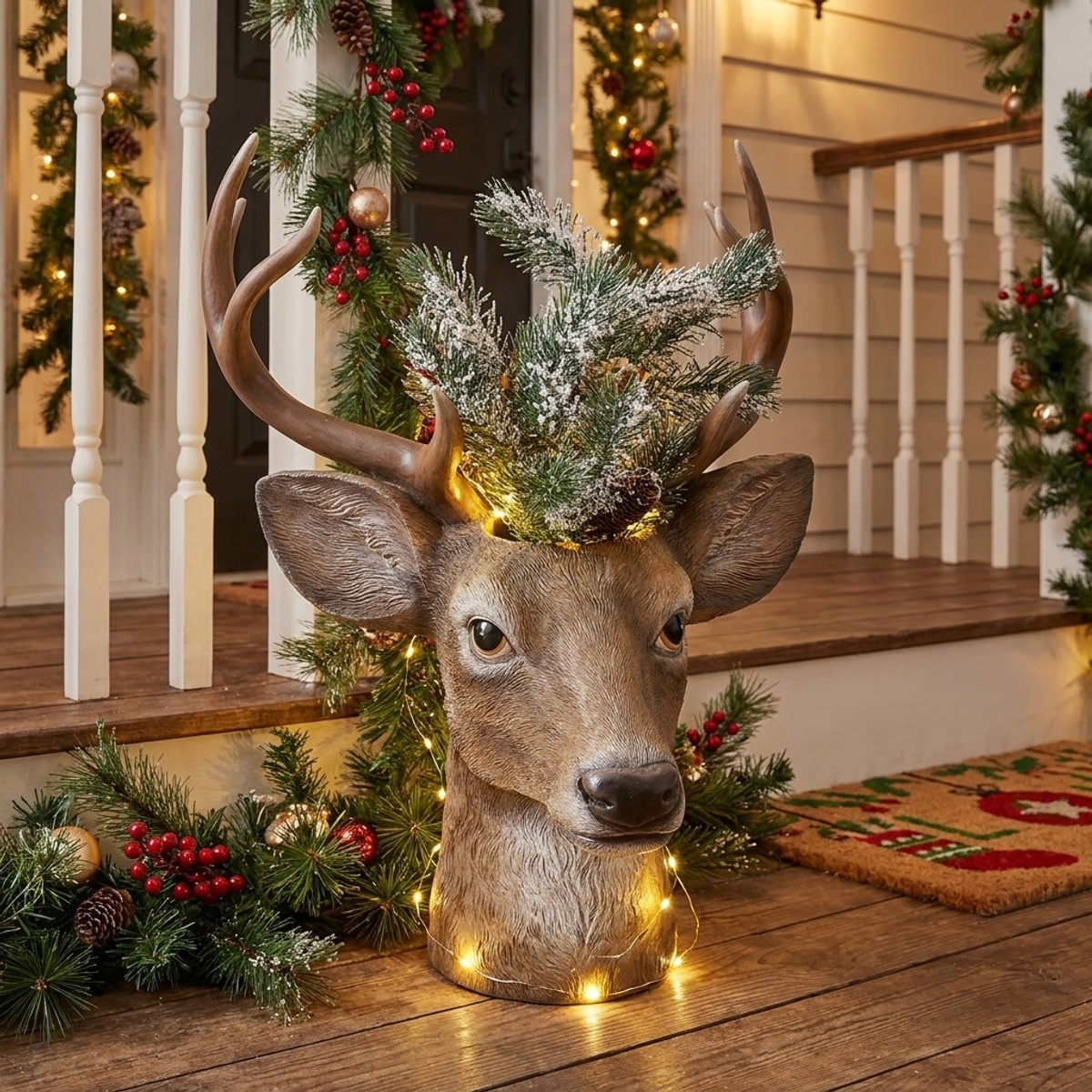 Décoration de Noël renne en résine Harby