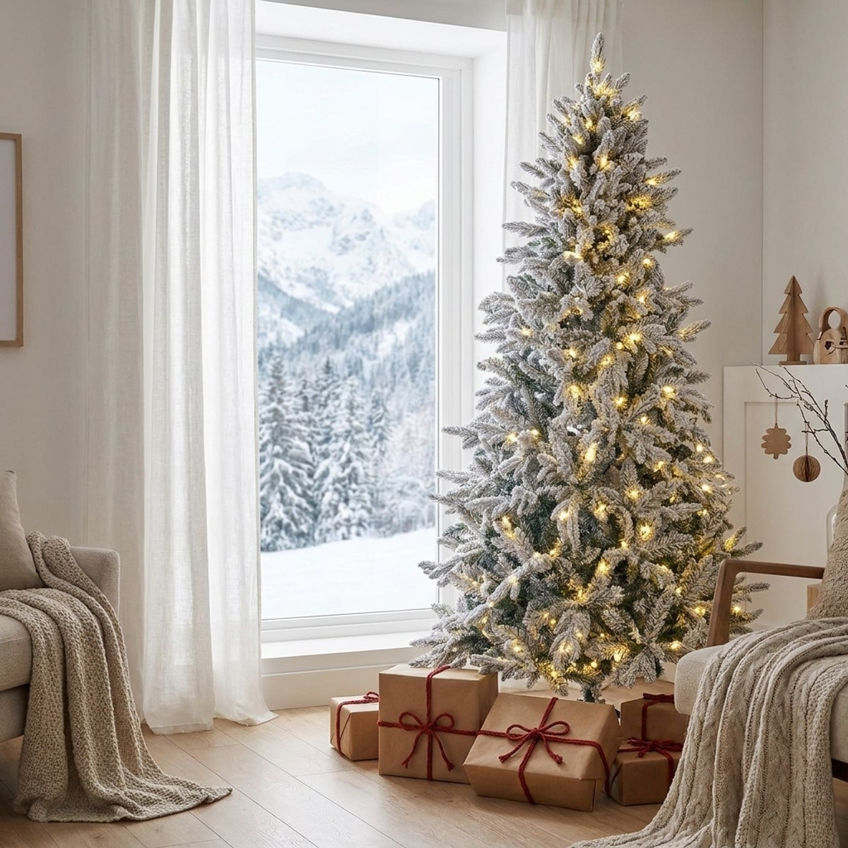 Sapin de Noël enneigé 210 cm 1927 branches Harvard