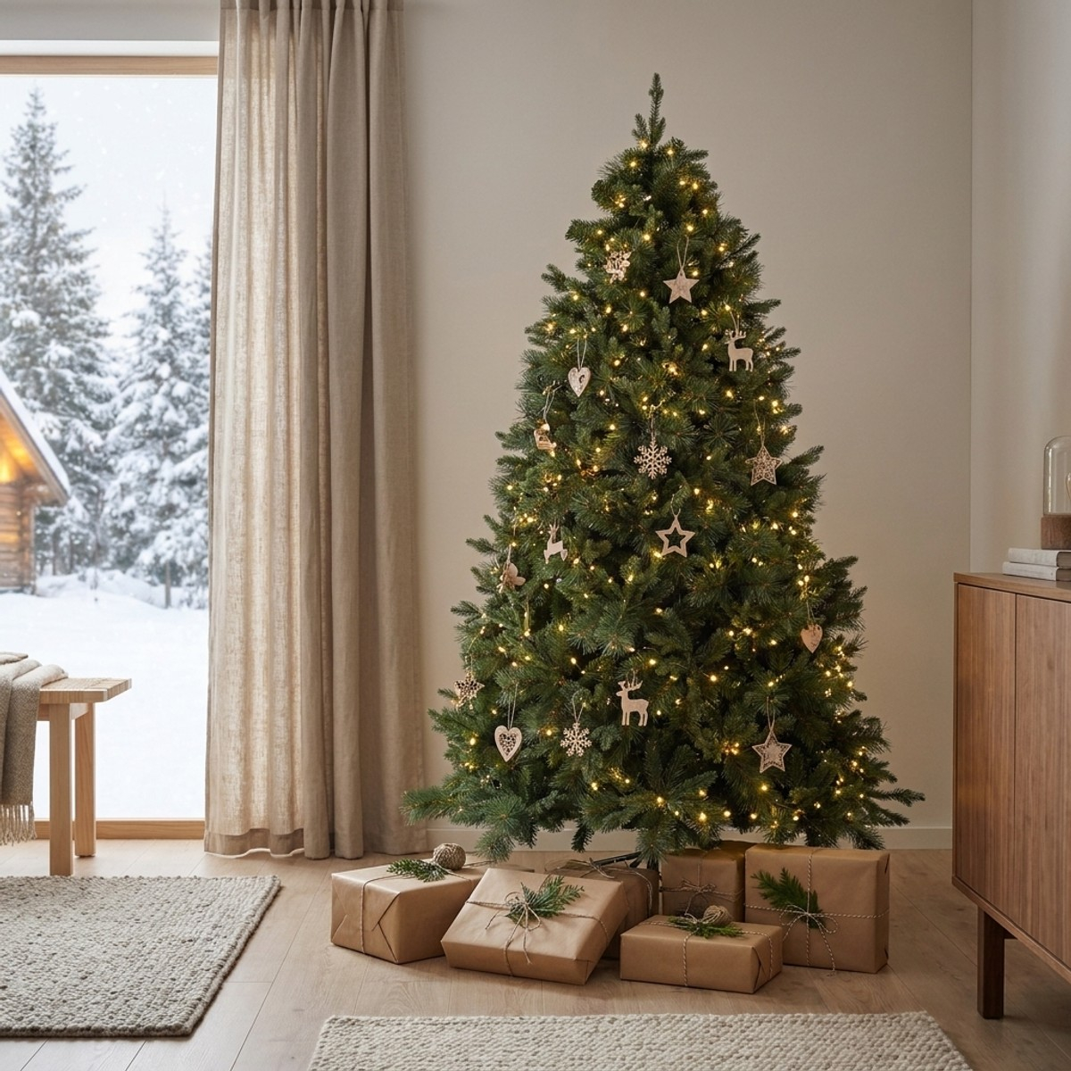 Albero di Natale 180 cm folto 1711 rami PE e PVC Hubbard