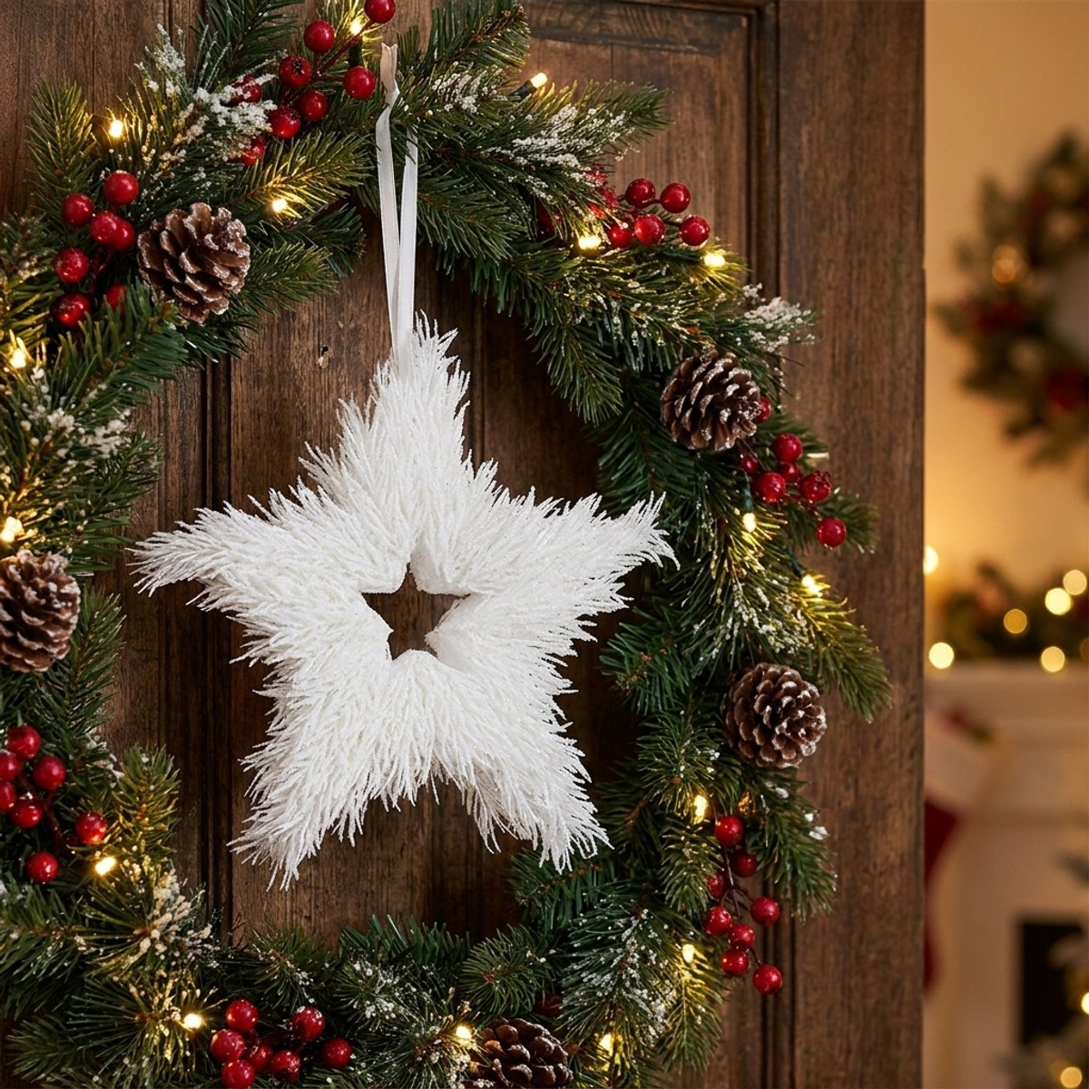 Set 4 decorazioni natalizie stella da appendere Sfavillio