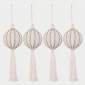 4er-Set Weihnachtskugeln mit Quaste Blossom