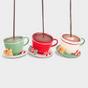 Set 3 pendagli natalizi a forma di tazza per albero di Natale Bistrot