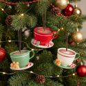 Lot de 3 suspensions de Noël en forme de tasse pour sapin Bistrot