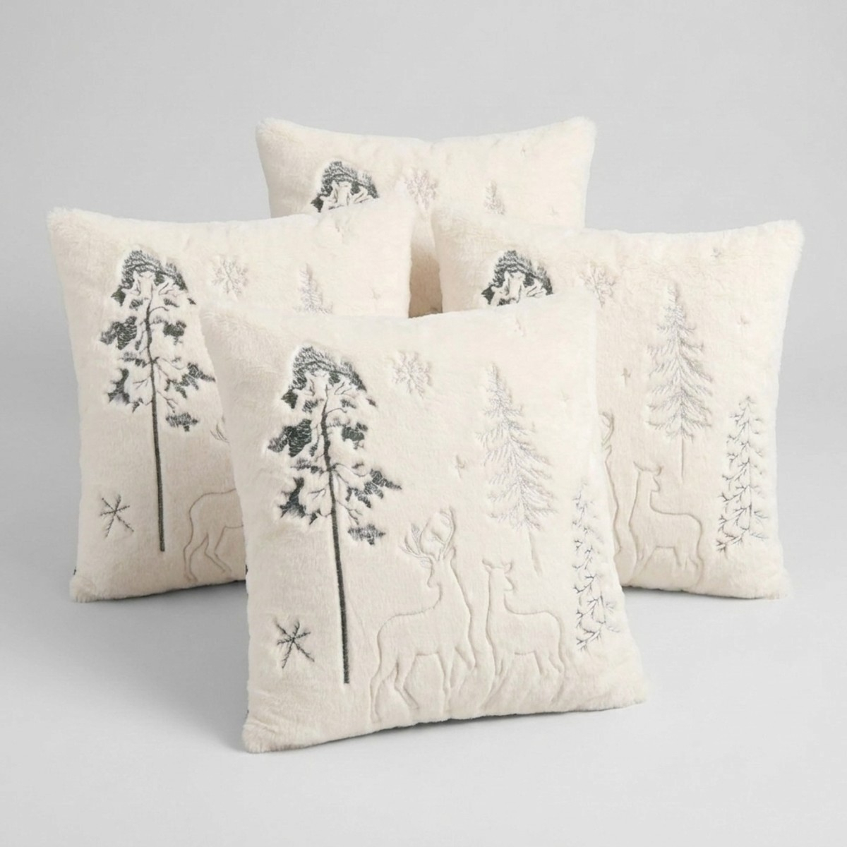 Set 4 cuscini decorativi con renna sfoderabili 45x45 cm Trysil