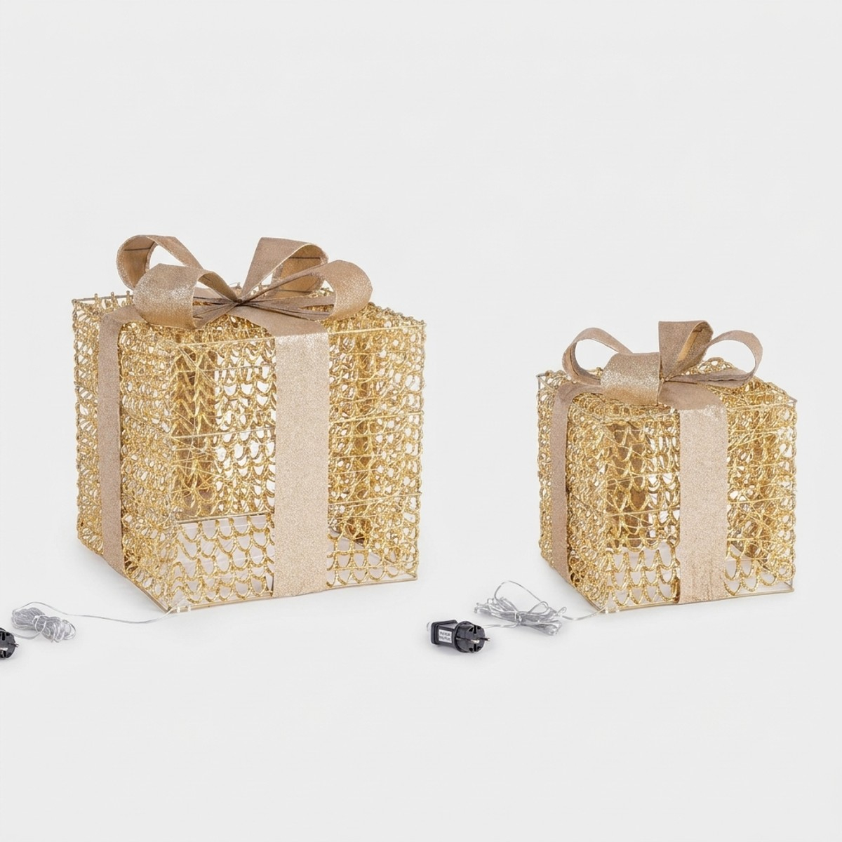 Set 2 pacchi regalo luminosi decorativi con microled Gifts