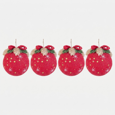 Lot 4 boules Noël Dexter