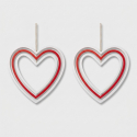 Set 2 decorazioni natalizie da appendere in legno Cuore