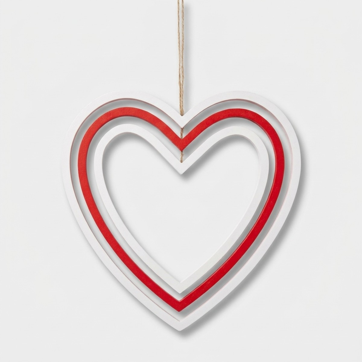 Decoración navideña colgante de madera Cuore