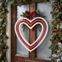 Decoración navideña colgante de madera Cuore