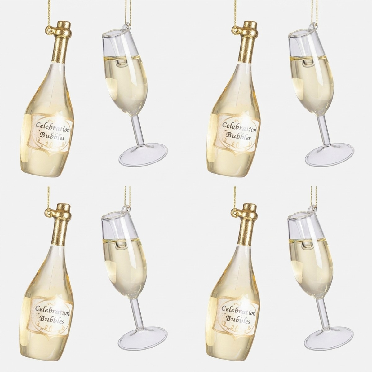 Set 4 adornos navideños para árbol de cristal Bubble