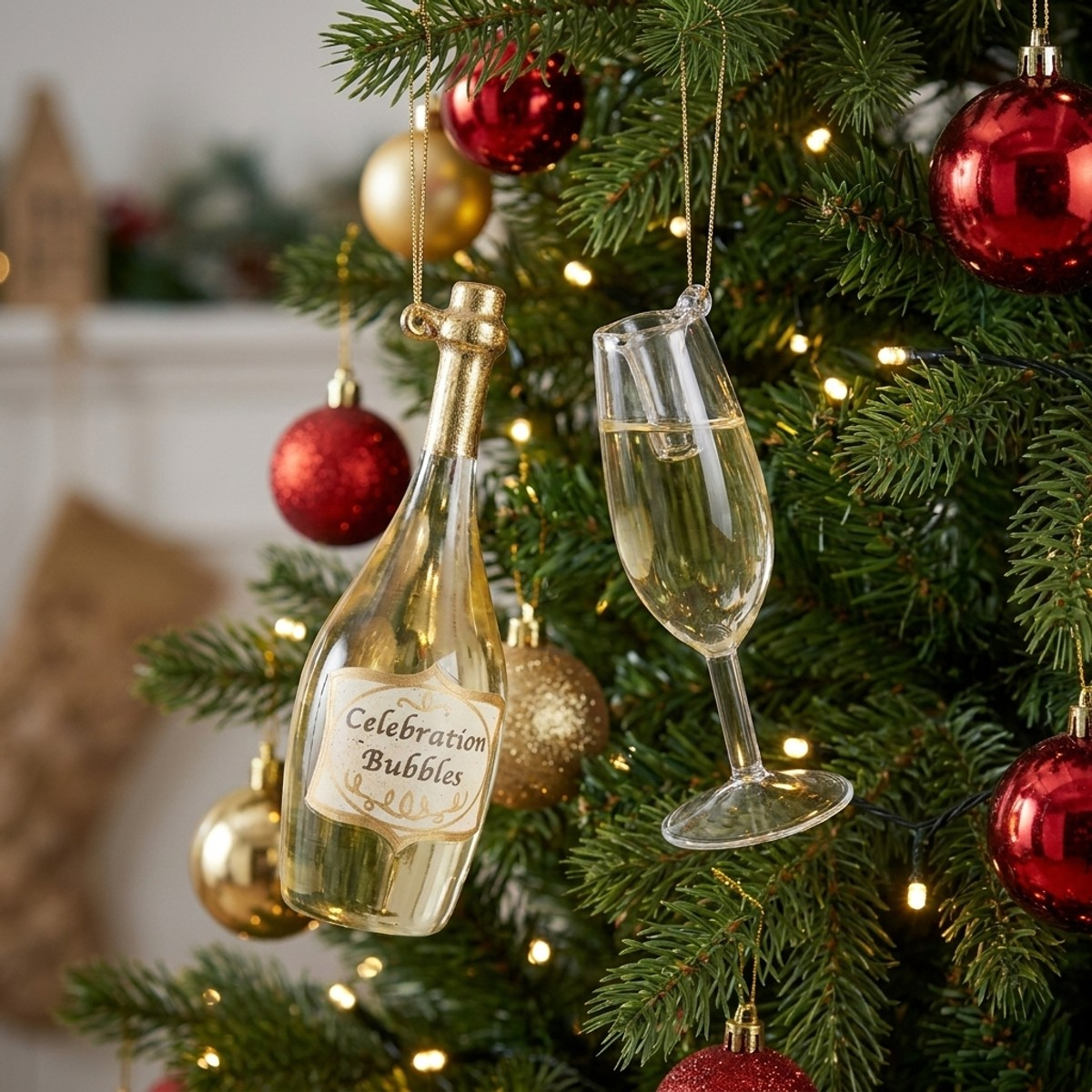 4er-Set Christbaumschmuck aus Glas Bubble