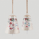 2er Set dekorative Weihnachtsglocken aus Metall und Jute Chilly