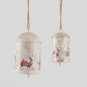 Lot de 2 décorations de Noël avec renne et cloche Chilly