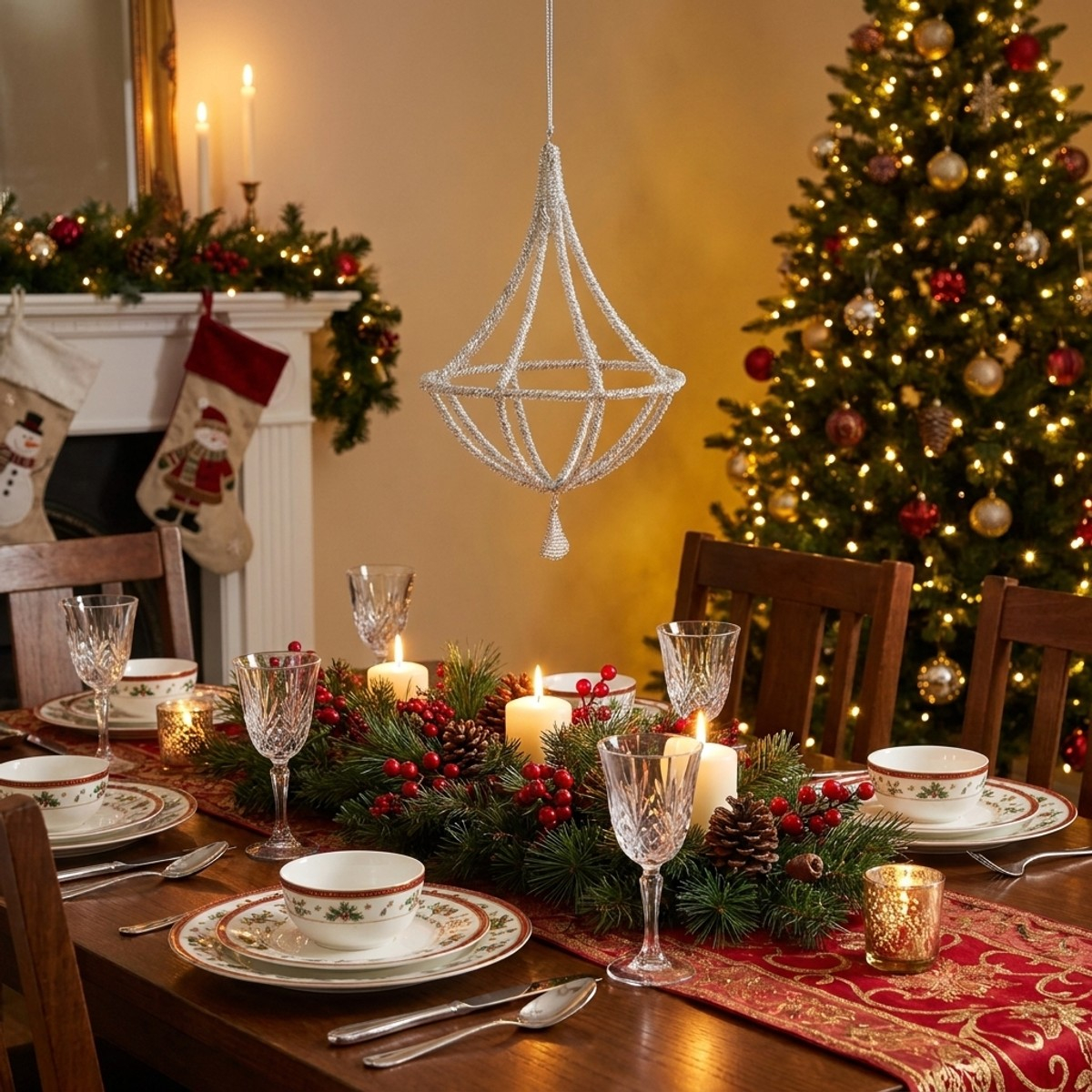 Adorno colgante de cristal para Navidad Reecy