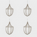 Set 4 decorazioni natalizie da appendere in vetro Reecy
