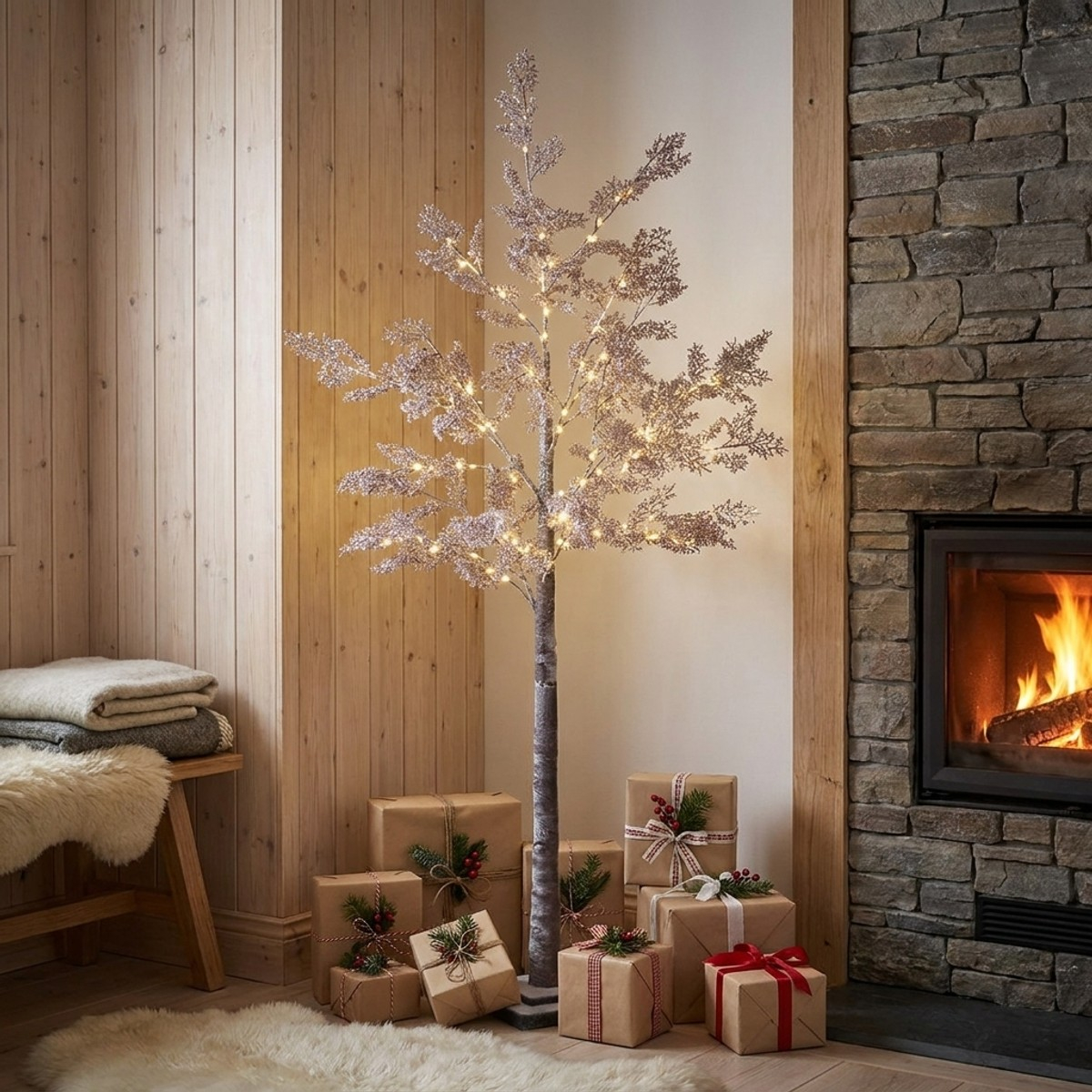 Arbre lumineux décoratif pour intérieur avec 180 microLED Sleek