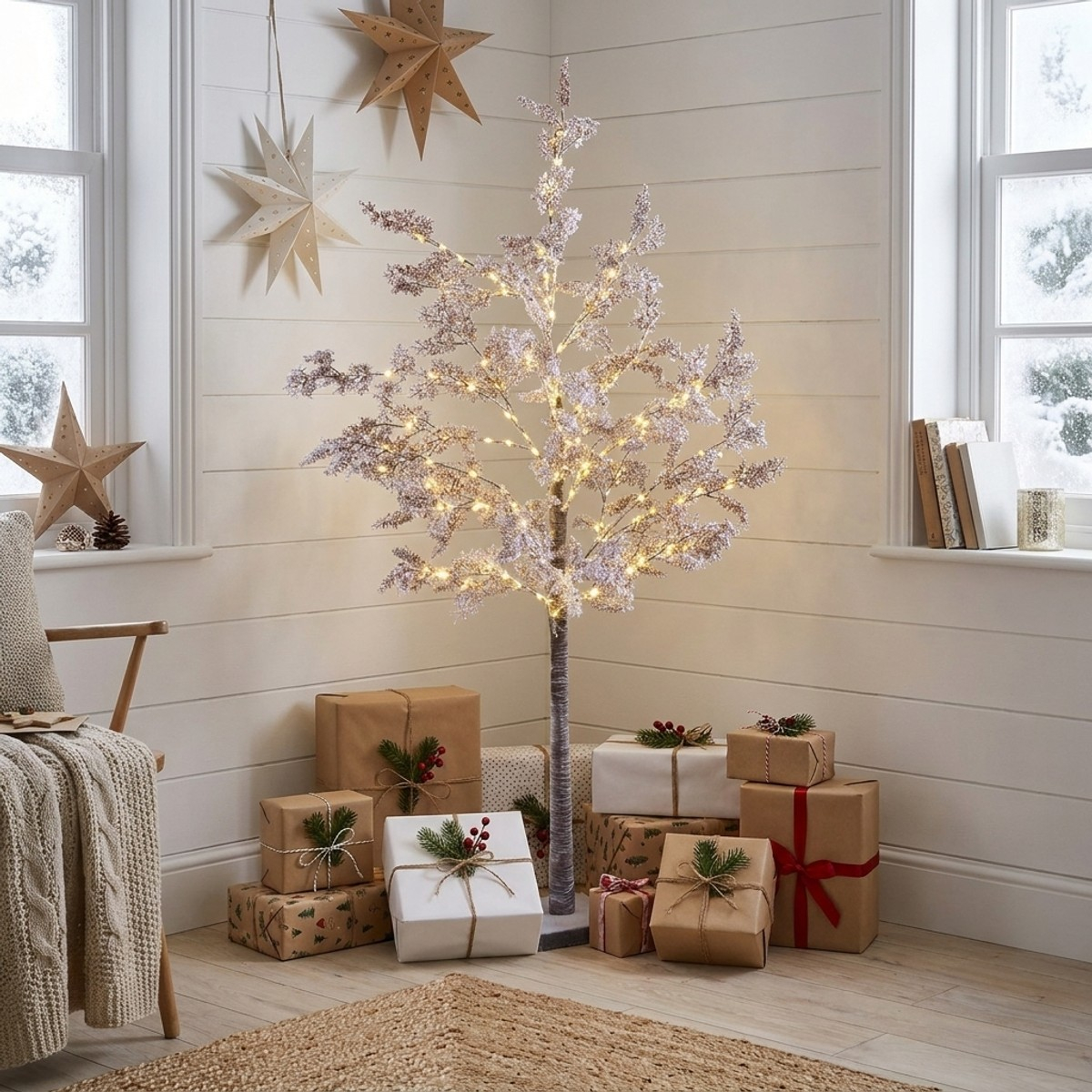 Arbre lumineux décoratif d'intérieur avec 150 microled Sleek