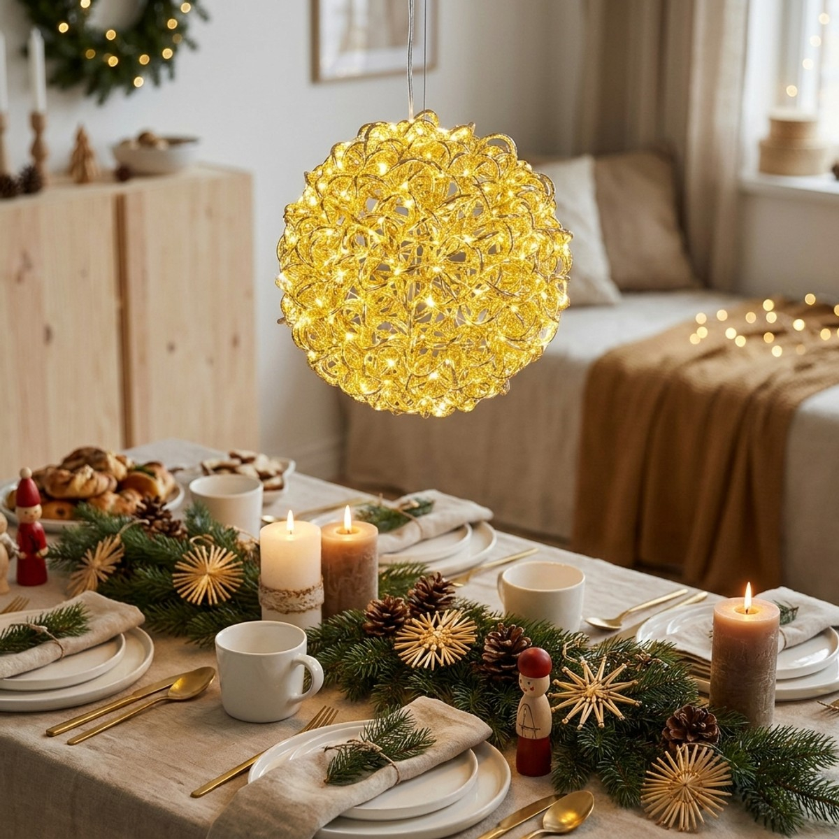 Sfera luminosa decorativa da interno 400 microled Zoe