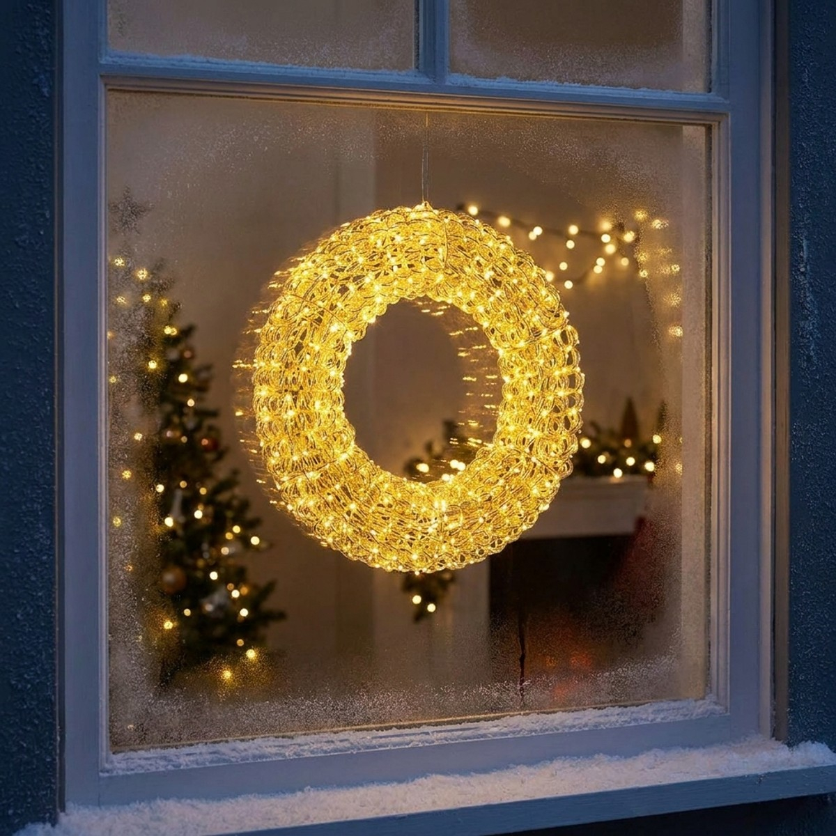 Dekorativer LED Leuchtkranz aus Stahl mit 720 Microled Zoe