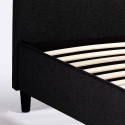 Lit 1 place en tissu avec tête de lit et sommier 80x190 Lausanne Twin 